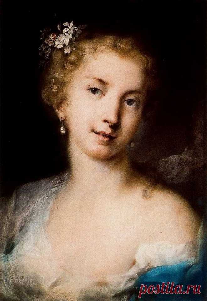 Розальба Каррьера \ Rosalba Carriera (Italian, 1675-1757). Женское очарование в стиле рококо.