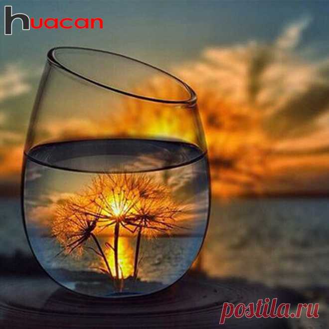 228.62руб. 28% СКИДКА|Алмазная живопись Huacan, Набор для вышивки бисером, мозаика для украшения дома|Алмазная роспись, вышивка крестом|   | АлиЭкспресс Покупай умнее, живи веселее! Aliexpress.com