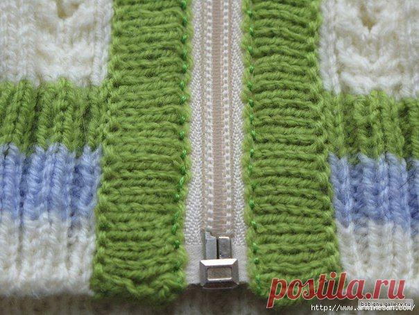 Как вшить молнию в вязаное изделие. Автор МК Елена Гаврилова.