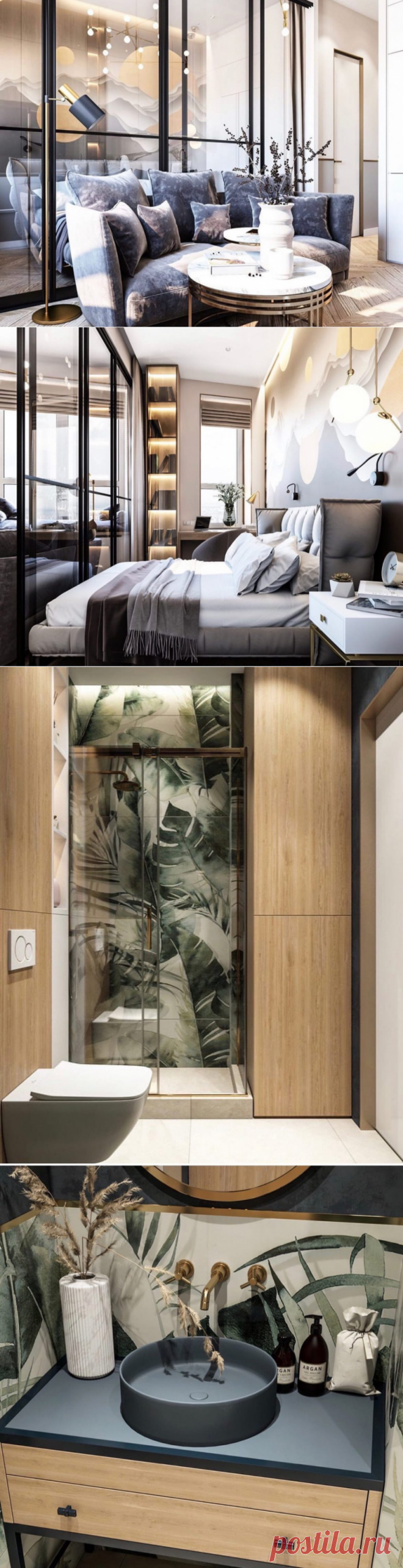 Необычный интерьер апартаментов площадью 33 м²