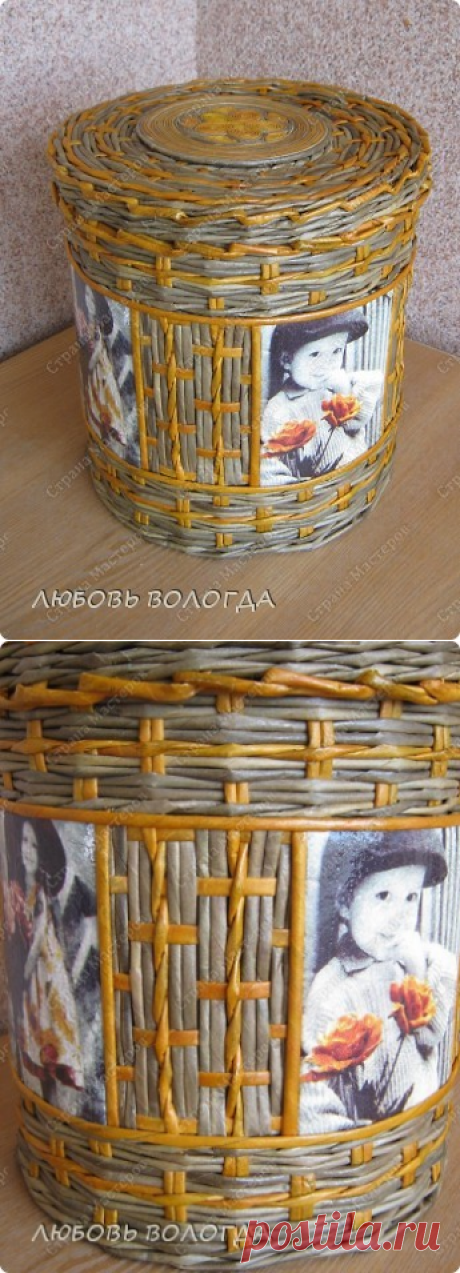 бочоночек со вставками - Уроки по плетению