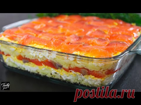 Слоеный Салат с Красной Рыбой На Праздник!