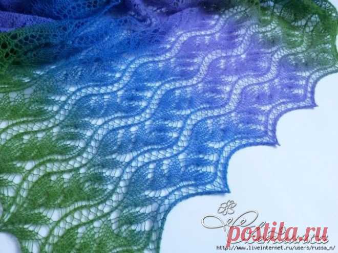 Изящный палантин спицами