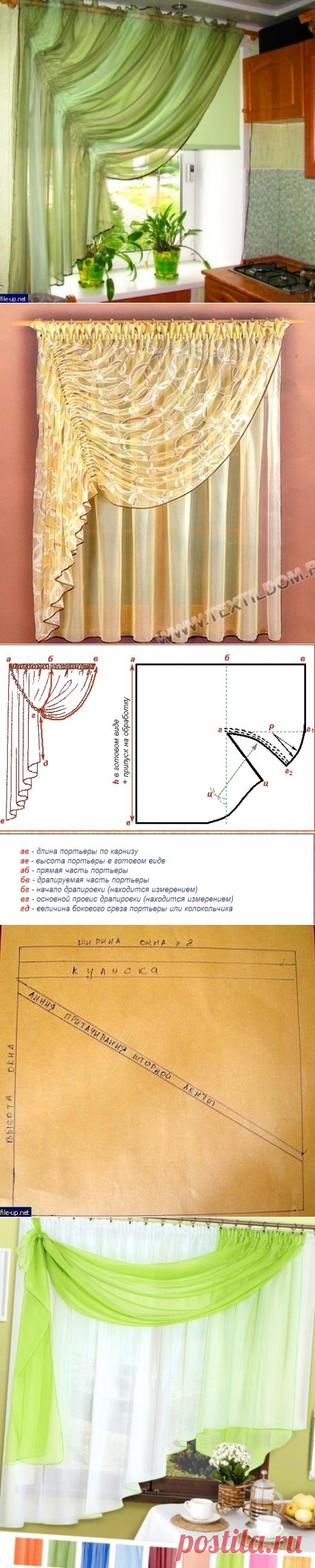 Шьем шторы на кухню