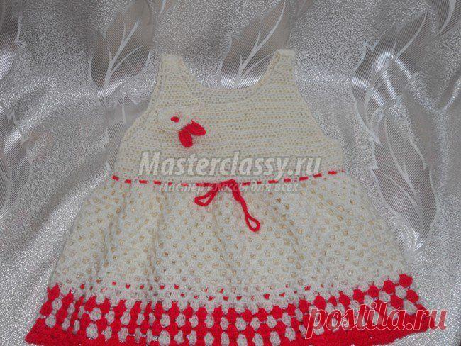 Платье, вязанное крючком для девочки от 1 года до 2 - х лет. Мастер класс с пошаговыми фото