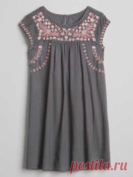Embroidery Cap-Sleeve Dress | Gap® UK