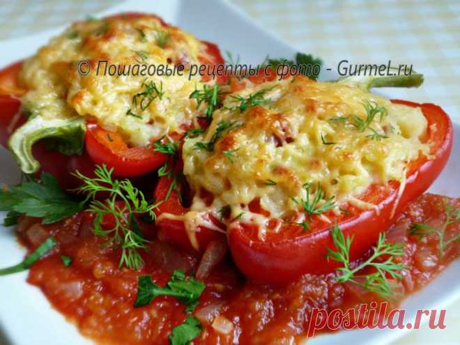 Перец фаршированный картофелем с копчёными колбасками / GurmeL