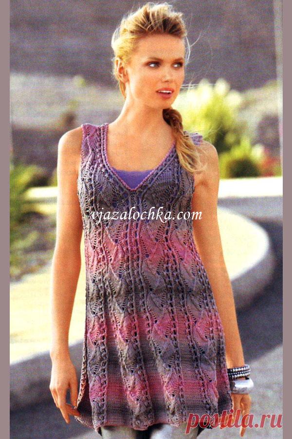 Расклешенная ажурная туника