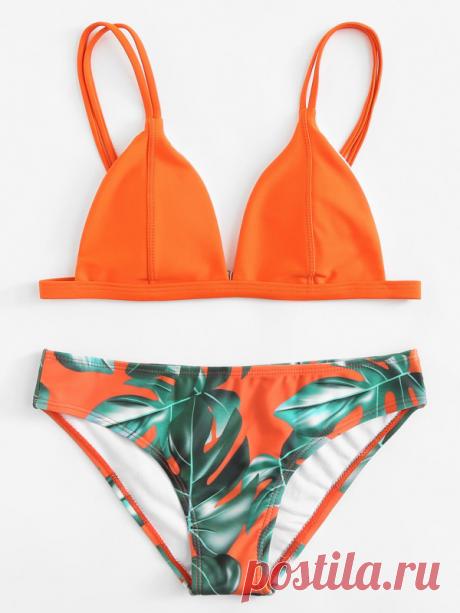 Комплект бикини с принтом пальмы