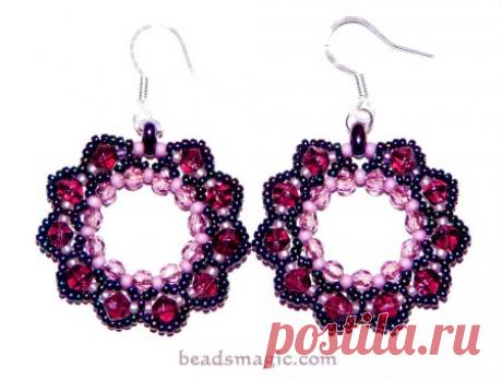 Схема плетения из бисера ожерелья "Ягодный сок"