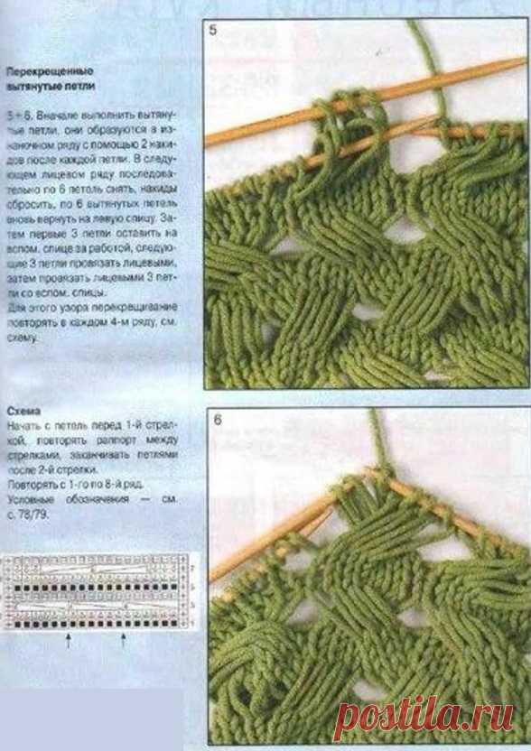 Вытянутые петли спицами