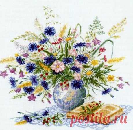 Вышивка &quot;Букет с васильками&quot; - Скачать схему бесплатно на сайте Stitchart.net