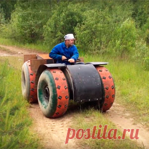 Лёгкий вездеход каракат с двигателем Лифан: фото сборки, видео Самодельный лёгкий вездеход с переломной рамой на шинах низкого давления: фото изготовления с подробным описанием, а также видео испытаний колёсного вездехода