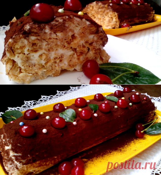 Руло с бутер тесто,заквасена сметана и крема сирене