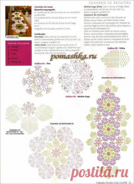 Цветочная дорожка на стол (Вязание крючком) — Ромашка — Вязание для всех