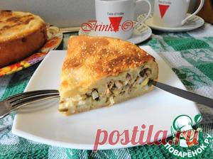 Пирог "Весенний" с сайрой, яйцами и луком - кулинарный рецепт