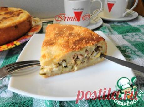 Пирог &quot;Весенний&quot; с сайрой, яйцами и луком - кулинарный рецепт