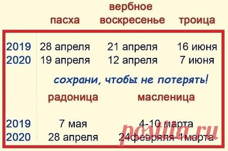 Православный календарь на 2019 год