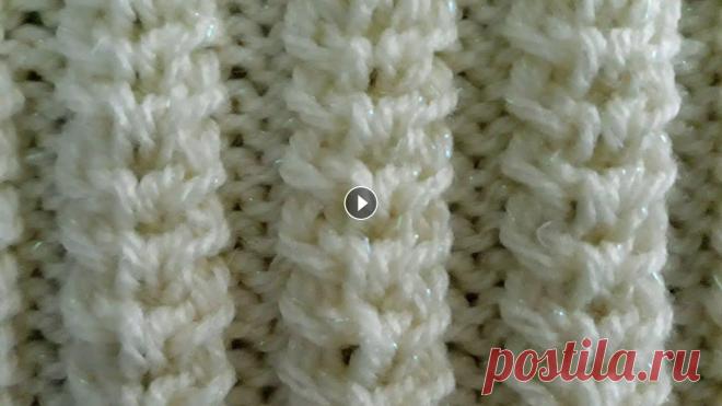 "Объёмные дорожки". Узор спицами для шапочки , свитера, пуловера, кардигана, жилета. Замечательный тёплый узор спицами для женских и детских изделий....