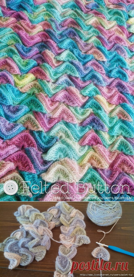 Интересный плед крючком.Идея для вдохновения.