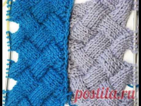 ▶ Entrelac Knitting Patterns ( without Turning Work) _ Узор Плетенка или Энтерлак - YouTube