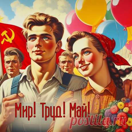 Первомай шагает по стране,
Шашлычок доходит на мангале...
Кто проводит жизнь свою в труде,
Тот отлично в праздник отдыхает.