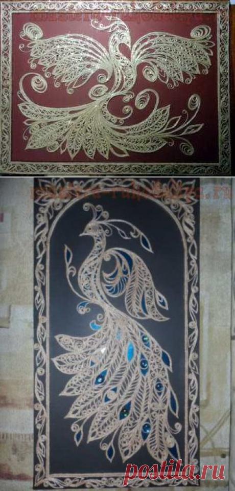 Мастер-класс по филиграни из джутового шнура: Жар Птица и Павлин