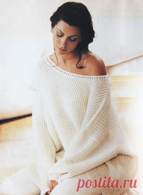 Свитер оверсайз спицами, подробный мастер-класс для начинающих
