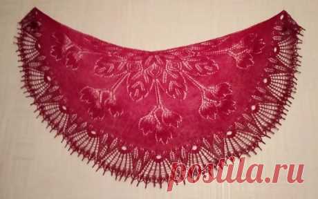 Шаль &quot;Тюльпановое настроение&quot; по схемам Илоны Дмитриевой