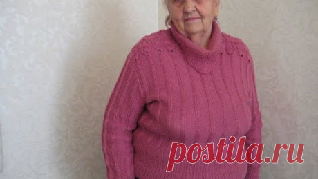 Вязание спицами, свитерок цвета цикламен, на любую фигуру