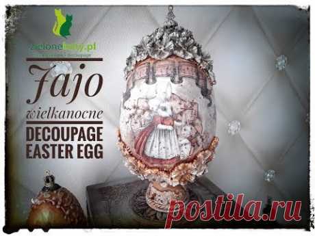 #jajo #Wielkanocne #decoupage #easter #egg #easteregg #tutorial (www.zielonekoty.pl)