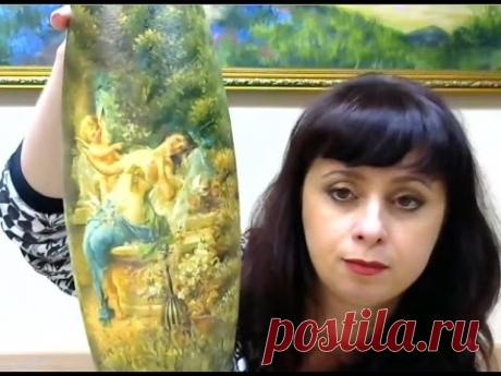 Валентина Сухова  Художественный декупаж на вазе