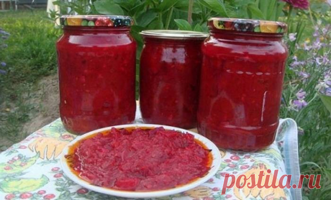Свекольник на зиму в банках с яблоками - рецепт с фото