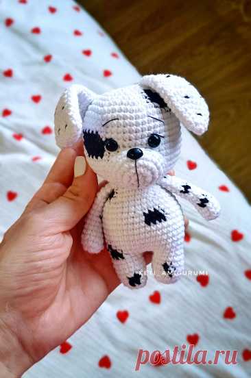 PDF Собачка Далматинец крючком. FREE crochet pattern; Аmigurumi toy patterns. Амигуруми схемы и описания на русском. Вязаные игрушки и поделки своими руками #amimore - собака, пёс, маленькая собачка из обычной пряжи, щенок, пёсик.