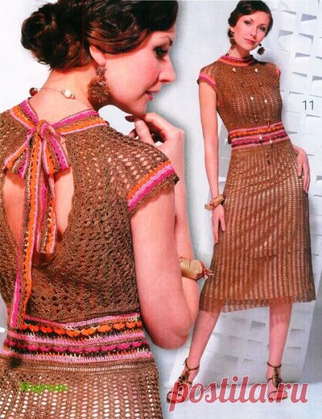 ПЛАТЬЕ КОФЕЙНОГО ЦВЕТА ОТ ФЛОРЫ МАЗИ