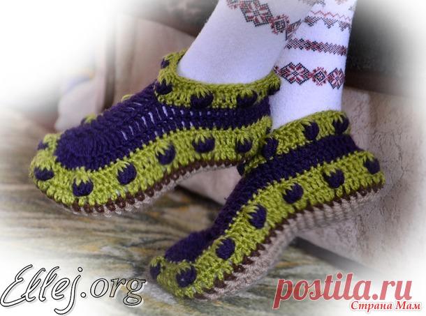 Тапочки-чернички для дочки. МК. - Вязание - Страна Мам