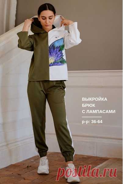 Брюки зауженные с лампасами
#Готовые_выкройки на размеры 36-64 рус

Описание внешнего вида: брюки женские, повседневные прилегающей силуэтной формы, зауженные к низу, с отделочными лампасами по боковым швам, с карманами в швах соединения лампасов с передними частями брюк. Верхний и нижний срезы брюк собраны на широкую эластичную тесьму «резинка». Линия талии подчёркивается отделочным шнуром. Посадка немного ниже линии талии - примерно на 4 см.