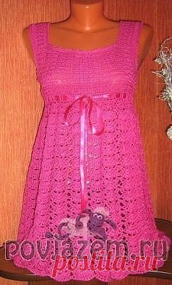 Розовая туника вязаная крючком описание и схема по ссылке:       http://povjazem.ru/vyazanie-dlya-zhenshchin/tunika/rozovaya-tunika-kryuchkom