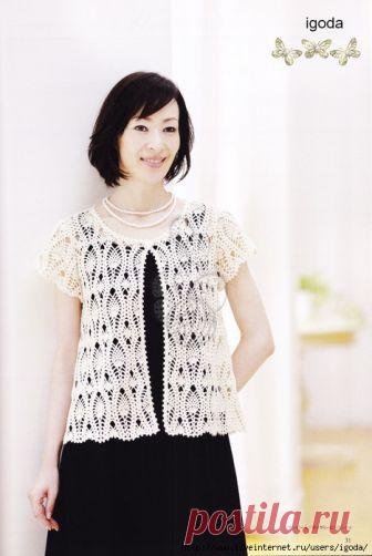 ЖАКЕТ ананасовый (японские ажуры)