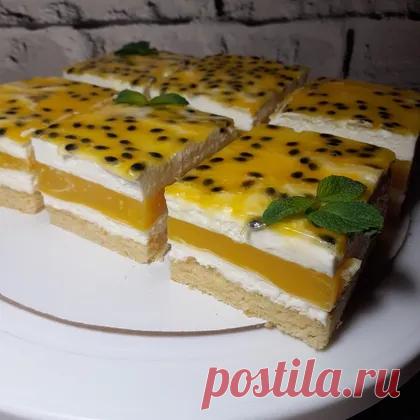 Нарезные муссовые пирожные манго - маракуйя 287 ккал рецепт с фото пошаговый от Оксана Матвиенко - Овкусе.ру