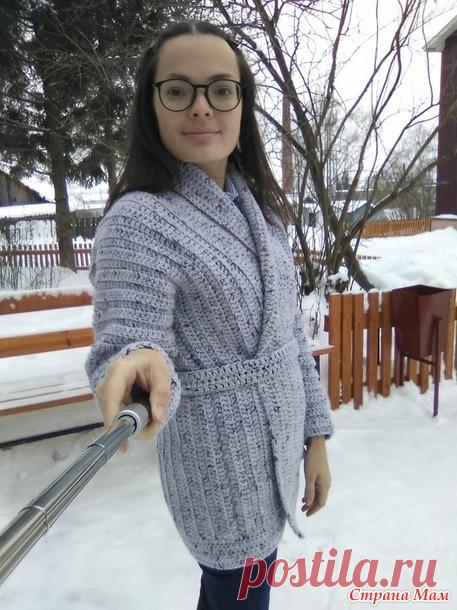 . Кардиган из толстой пряжи крючком. Поперечное вязание - Вязание - Страна Мам