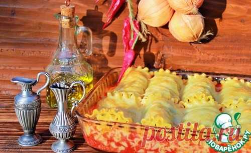 Лазанья-рулоны с начинкой из цукини с сыром - кулинарный рецепт