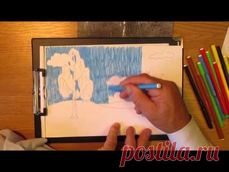 Как рисовать берёзу. Часть 2. Урок 10