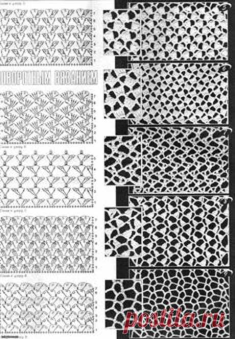 Lacy crochet lattice/ground stitch patterns