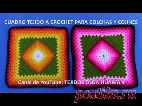 Cuadro Tejido a Crochet # 20 PARTE 1 para Colchas y Cojines - YouTube