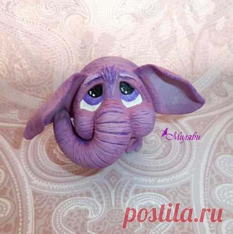 АВТОРСКИЕ КУКЛЫ И ТЕДДИ 👸🐘 в Instagram: «Мой слоненок из полимерной глины. Возможен повтор в любом цвете. Цена от 700 р, высота 5,5 см Участвую в проекте #фиолетоваявесна  #миляви…»