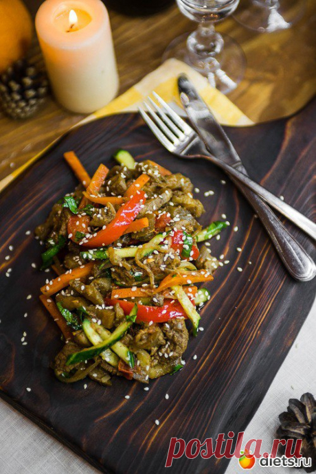 Вкусная, сытная закуска из говядины с овощам | Вкусные рецепты