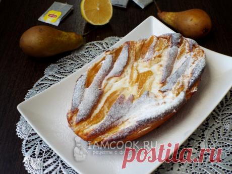 Рикотник с грушей — рецепт с фото Сладкий и нежный пирог на основе сыра рикотта с добавлением яйца и небольшого количества сливочного масла. Дополнен спелыми грушами.