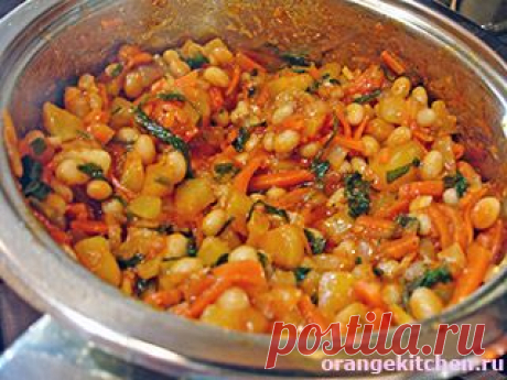 Овощное рагу с кабачками и фасолью - Вегетарианские рецепты ОК