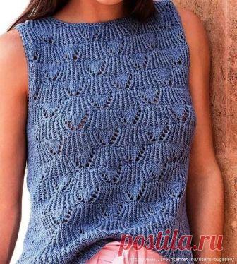 Летний топ спицами